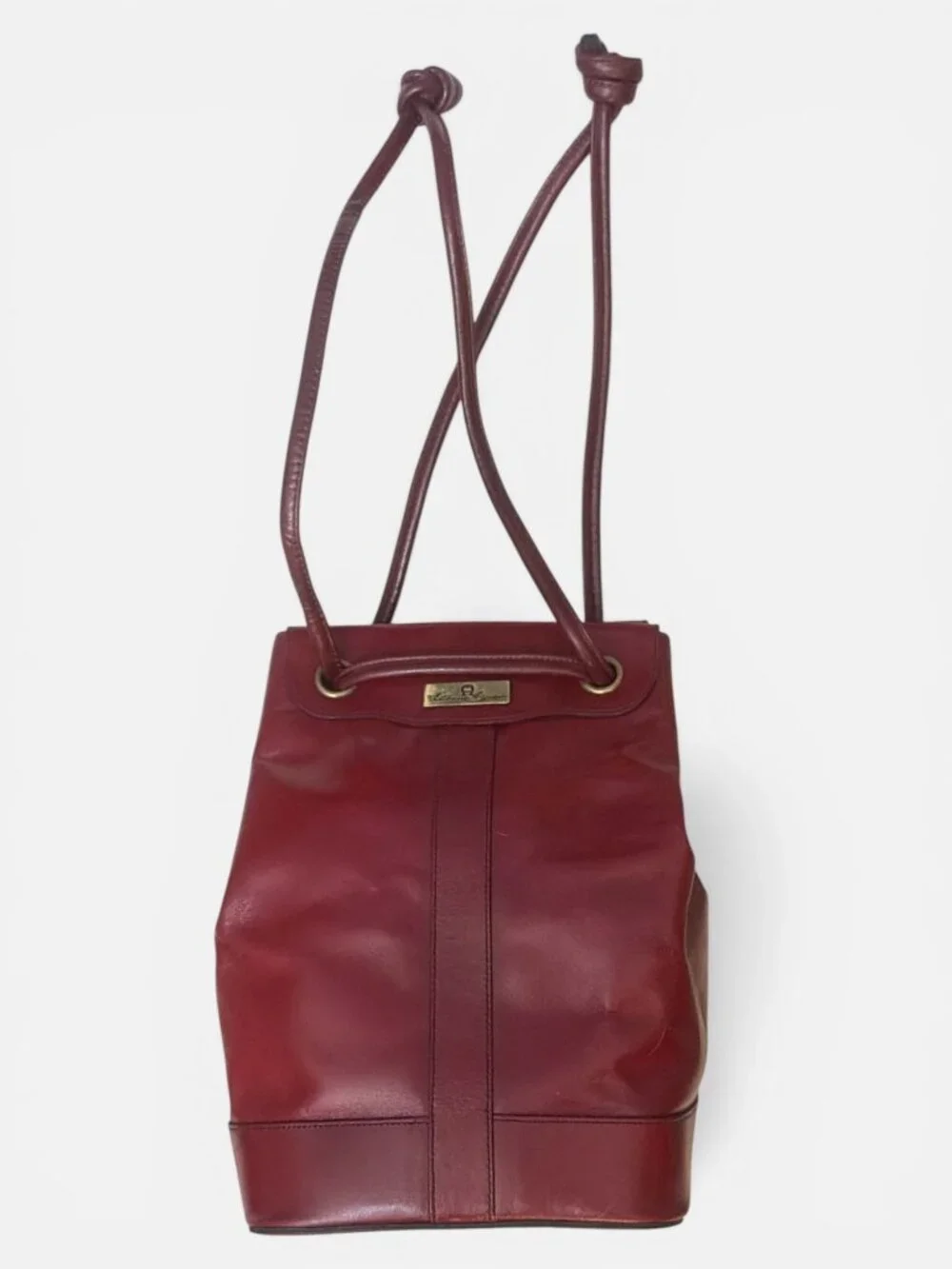VTG Etienne Aigner Drawstring Bucket Antic Red Leather Shoulder Bag 80s Germany - Picture 4 of 9